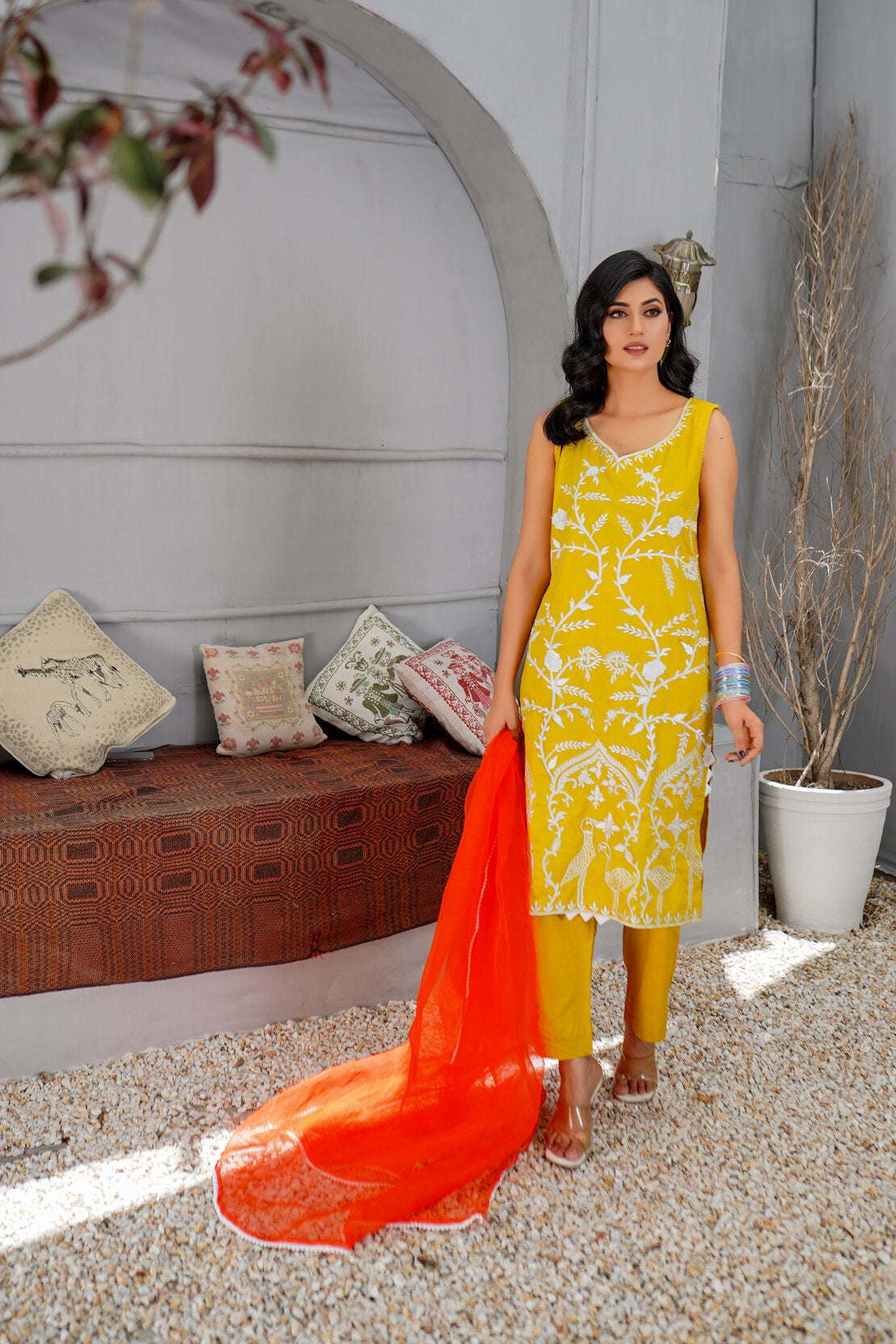 Bright Mustard Lawn Suit