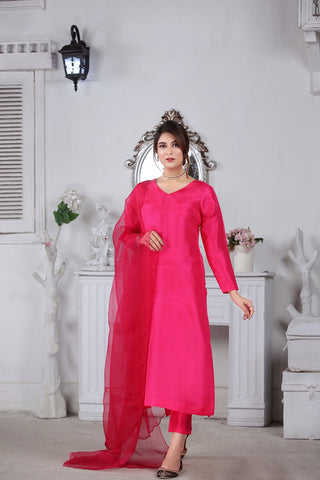 Pink Coloured 80 gram Silk Suit